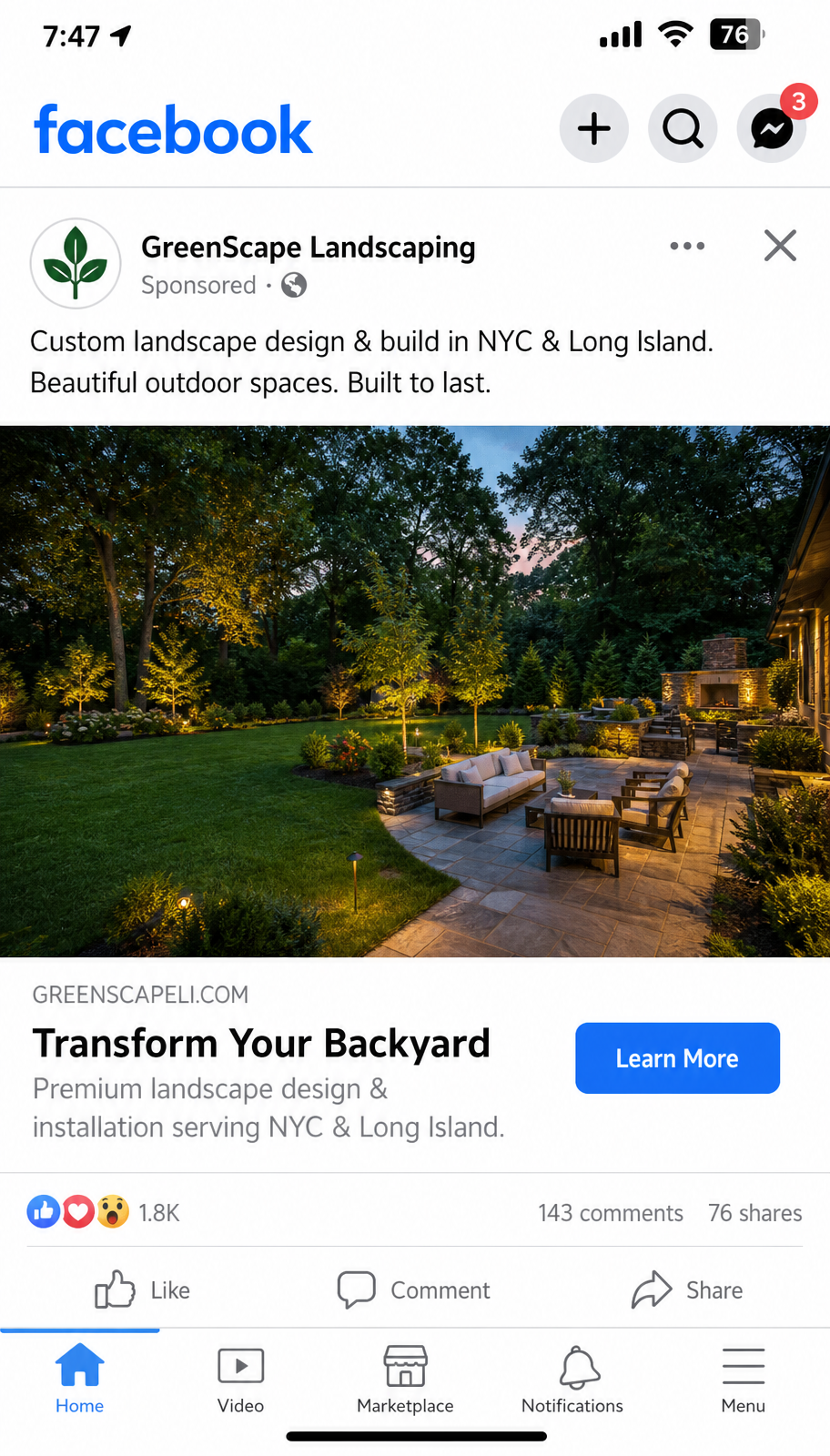 Facebook · Landscaping
